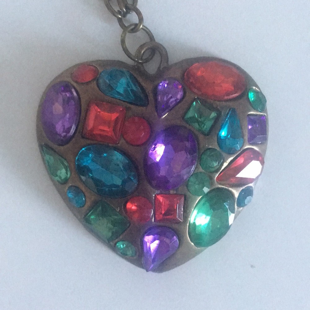 Charming Charlie Gemstone Heart Necklace